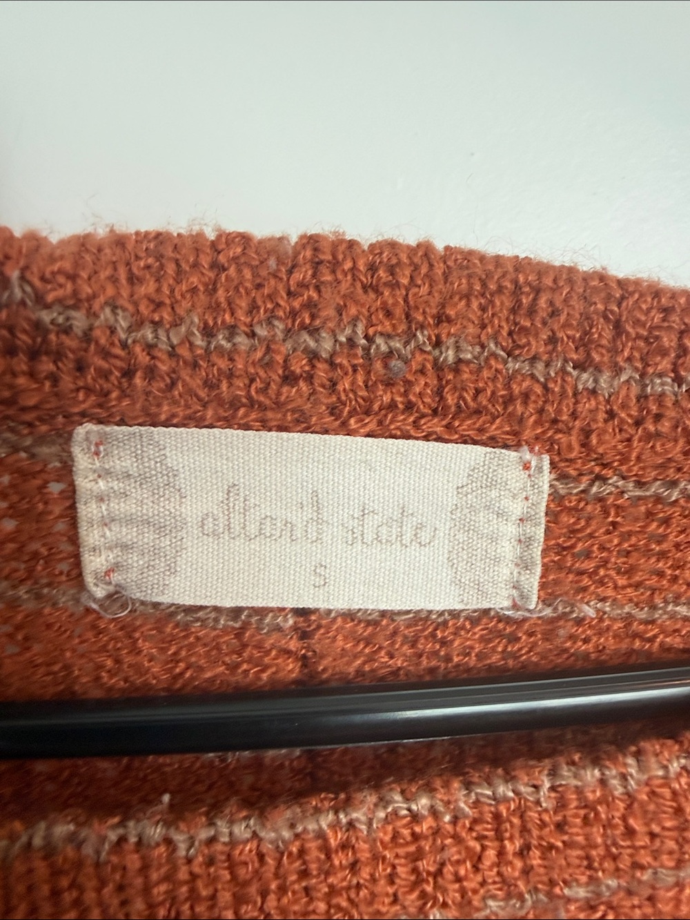 Altar’d State Oversized with 3/4 Sleeve Rust Striped Knit Sweater - Women - Picture 2 of 3